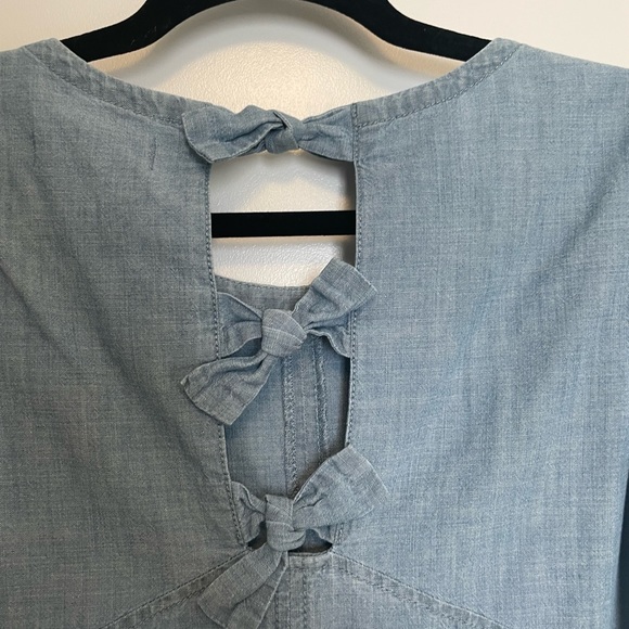 Madewell Chambray Bow Back Top - Picture 4 of 6